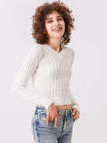 Waythefree V-Neck Cropped Pullover Sweater