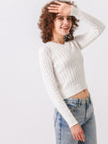 Waythefree V-Neck Cropped Pullover Sweater