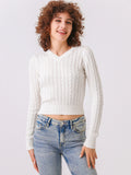 Waythefree V-Neck Cropped Pullover Sweater