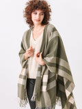Olive Green Ruana Shawl Wrap