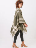 Olive Green Ruana Shawl Wrap