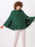 Turtleneck Boho Poncho Cape