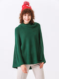 Turtleneck Boho Poncho Cape