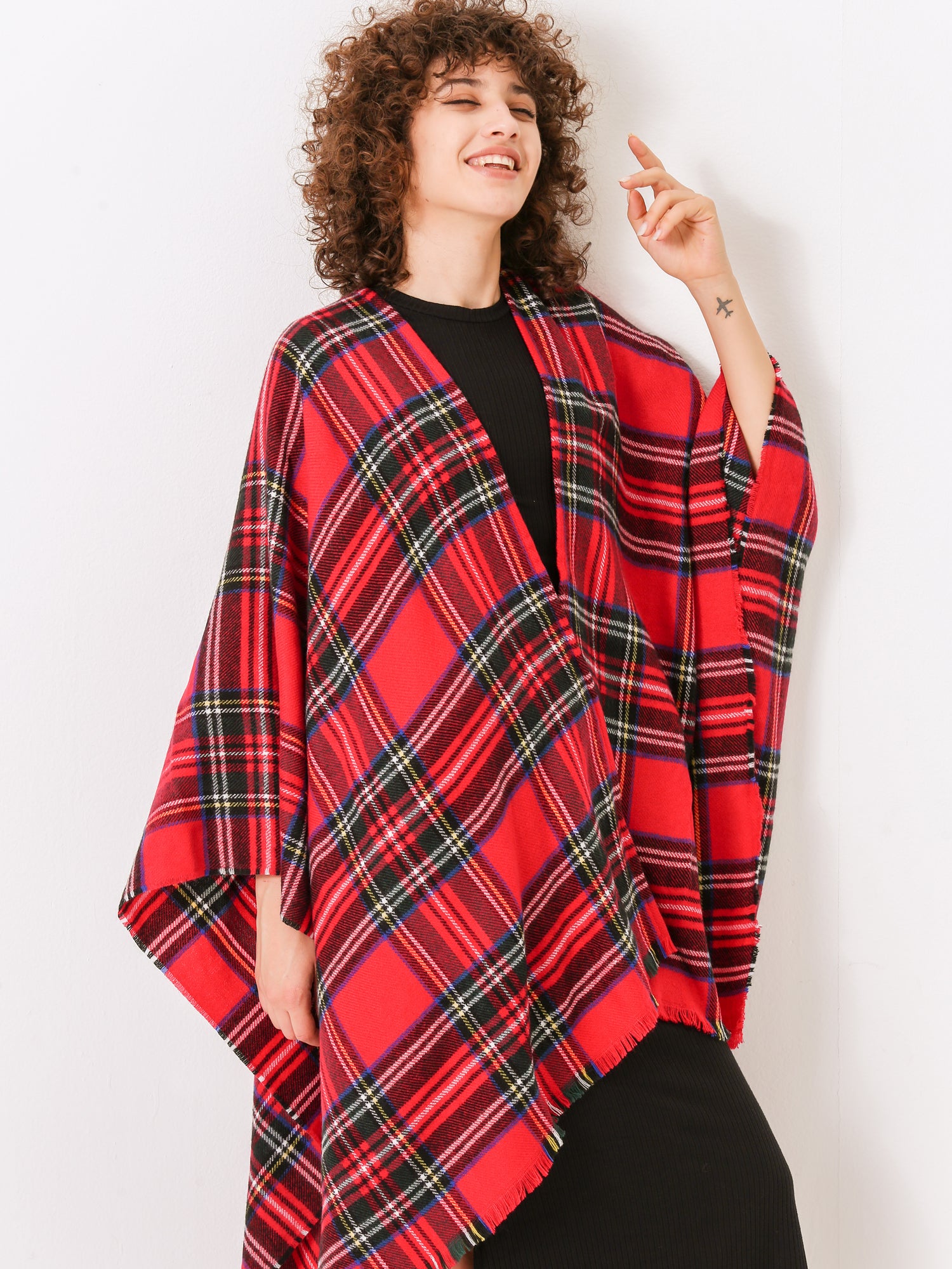 Scotch Plaid Poncho cape