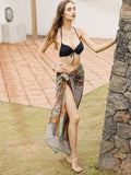 Moss Rose Resort Block Print Sarong