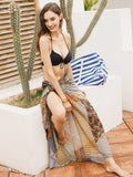 Moss Rose Resort Block Print Sarong