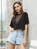 Mesh Neck Tee