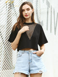 Moss Rose Mesh Neck Tee