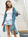Blue Flora Boho Swimsuit Cover Up