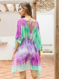 Green Print Swimsuit Cover Up