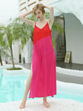Red Magenta Maxi Beach Cover Up