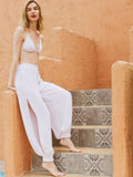 Boho White Sand Swim Cover Up Pants