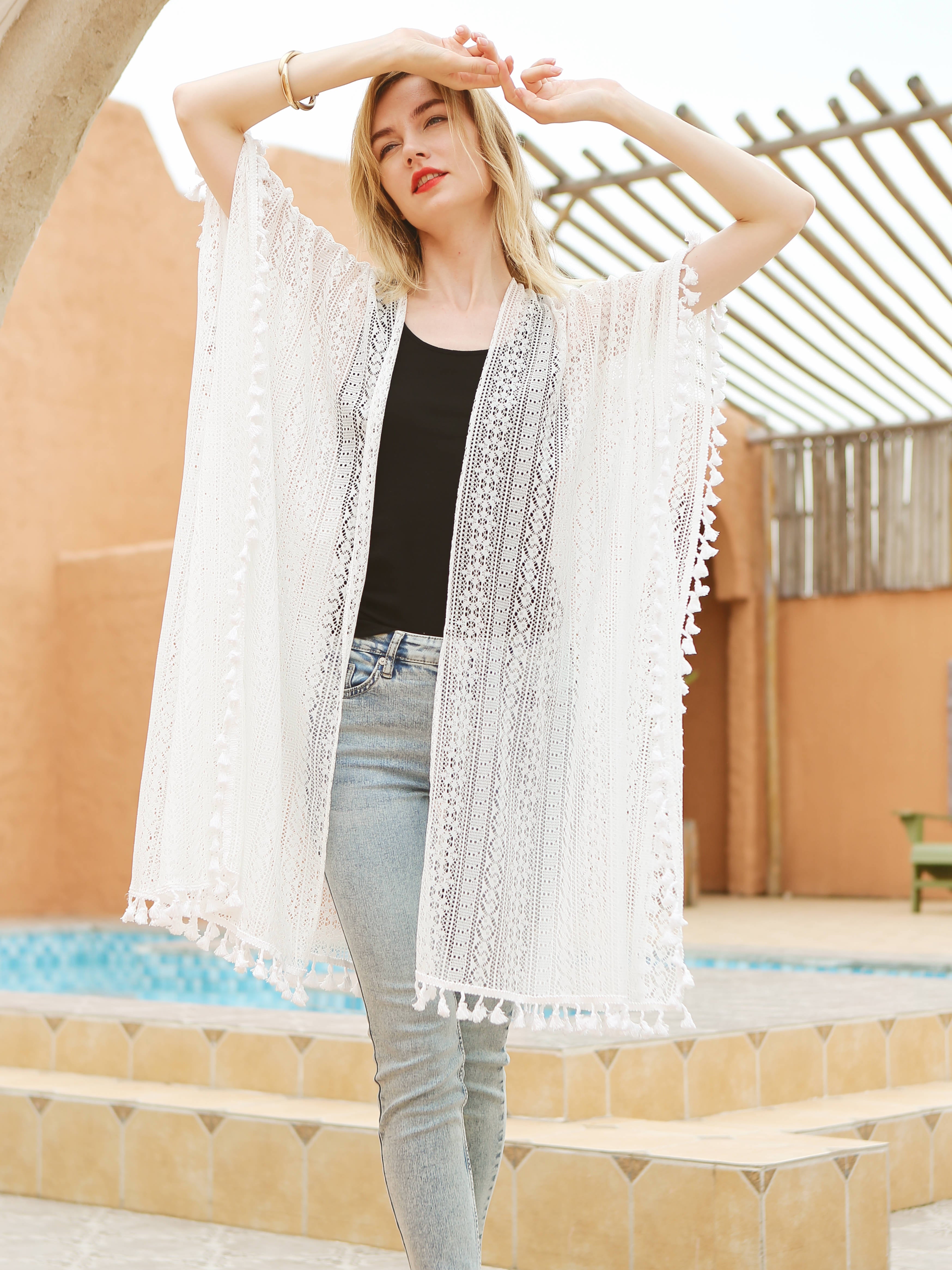 Moss Rose Over Joyed Lace Kimono