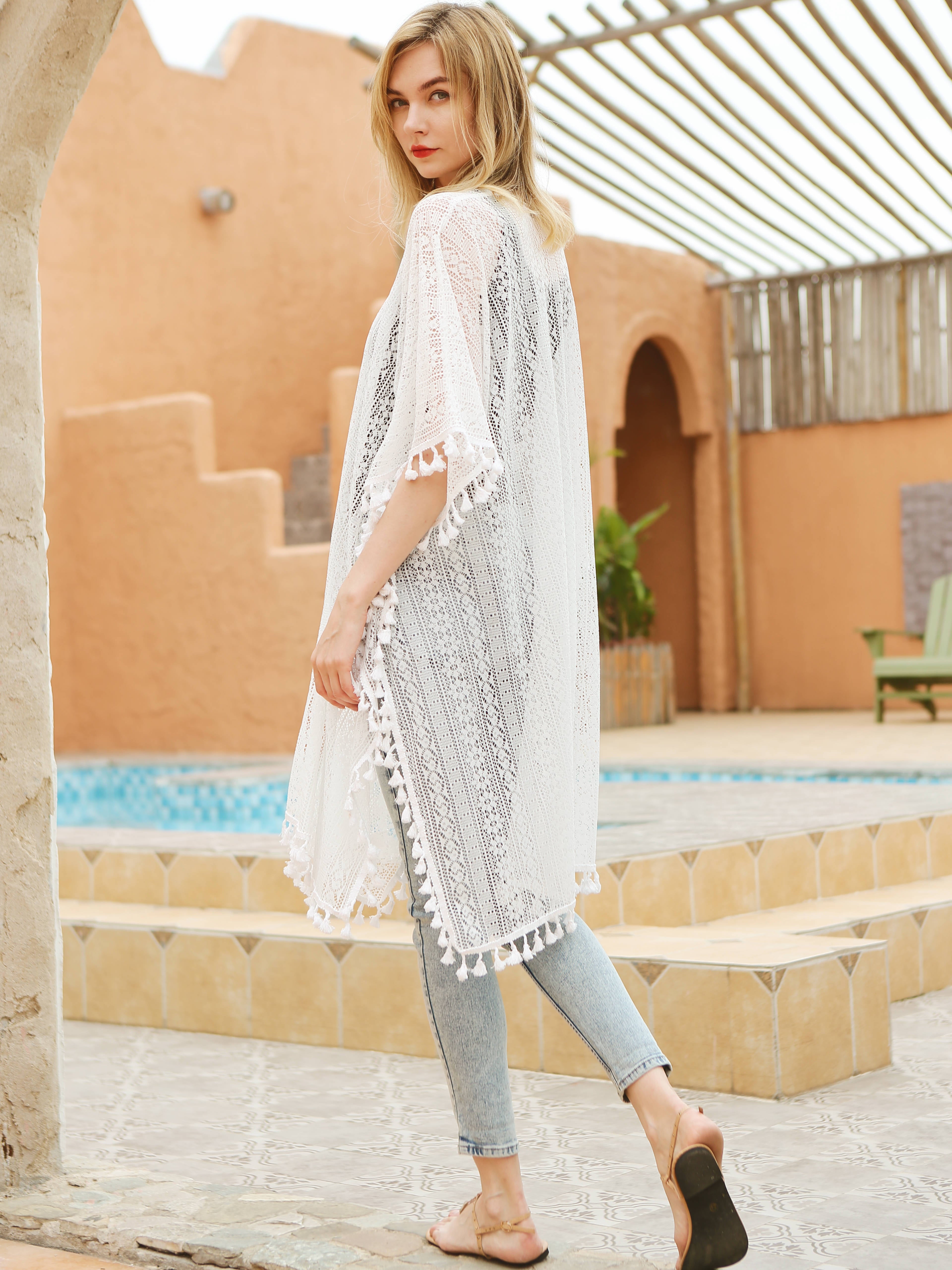 Moss Rose Over Joyed Lace Kimono
