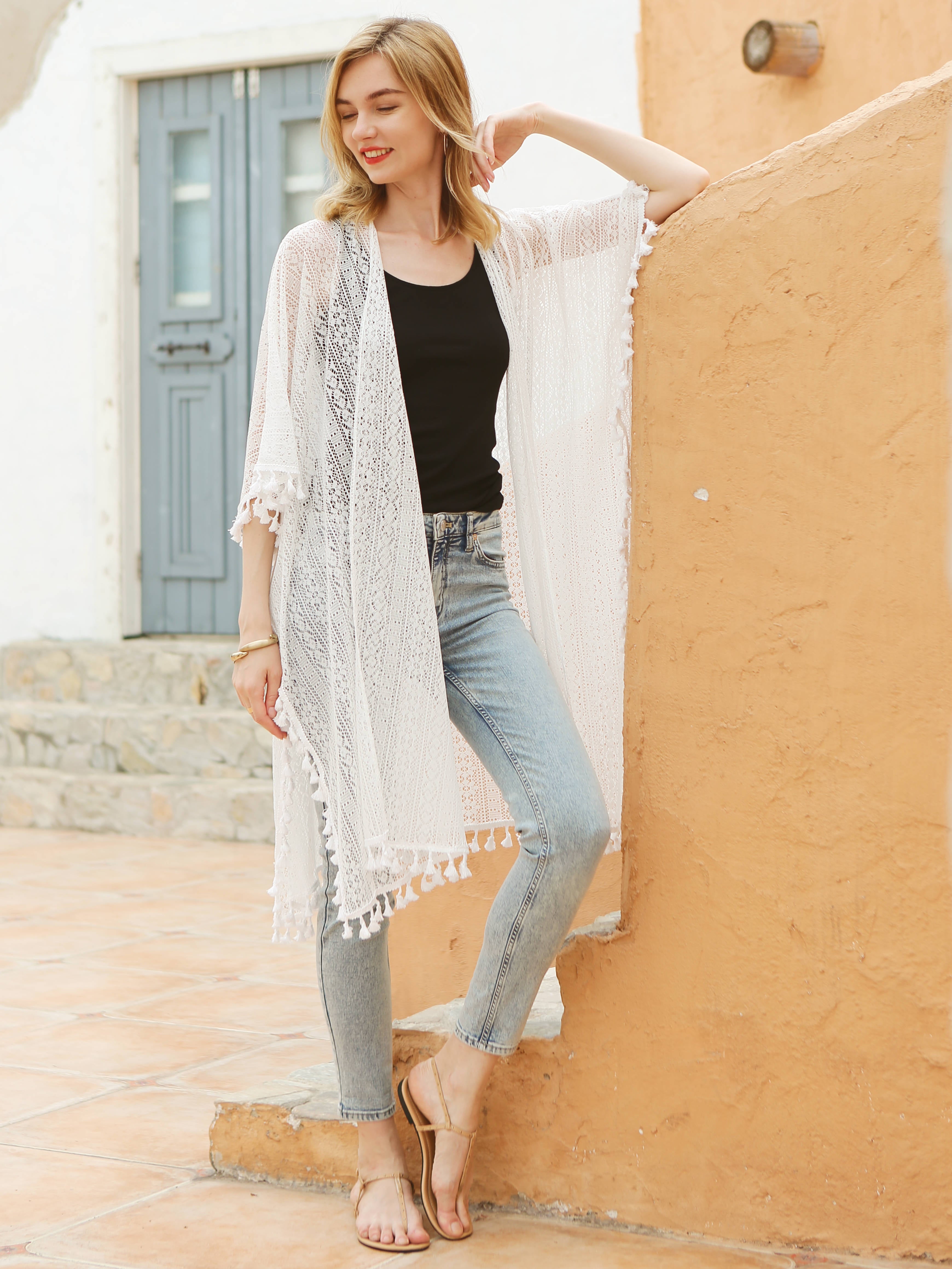 Moss Rose Over Joyed Lace Kimono