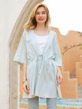 Cozy Blue Cotton Robe - Shopmossrose