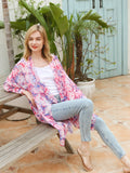 Pink Flora Kimono Beach Cover Up
