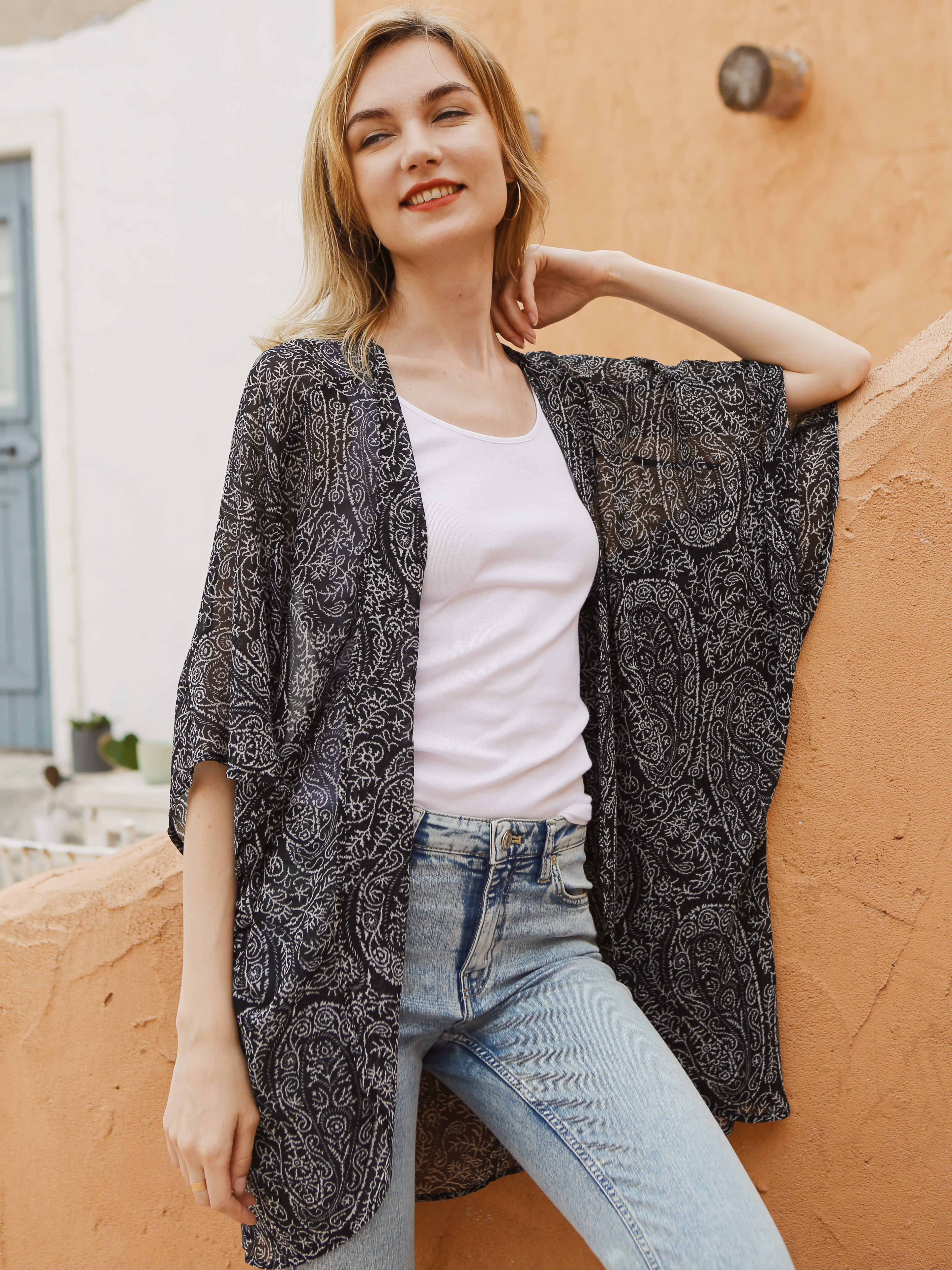 Moss Rose Paisley Sheer Cover Up