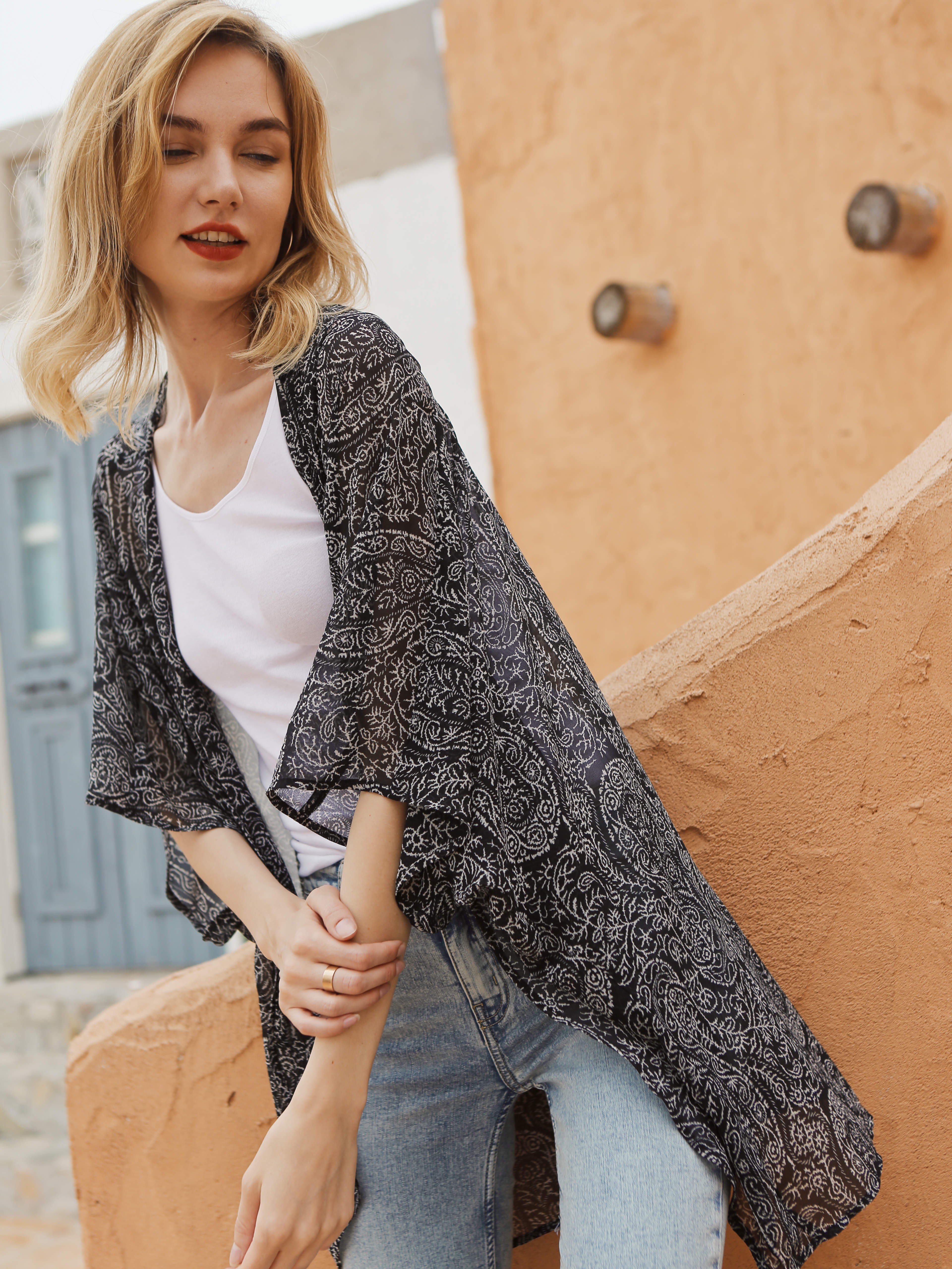 Moss Rose Paisley Sheer Cover Up