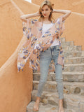 Moss Rose Dusty Pink Garden Kimono