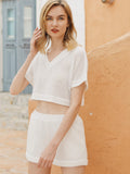 Moss Rose Sheer Crochet Shorts