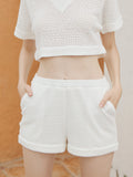 Moss Rose Sheer Crochet Shorts