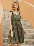 Moss Rose Breezy Tie Shoulder Dress