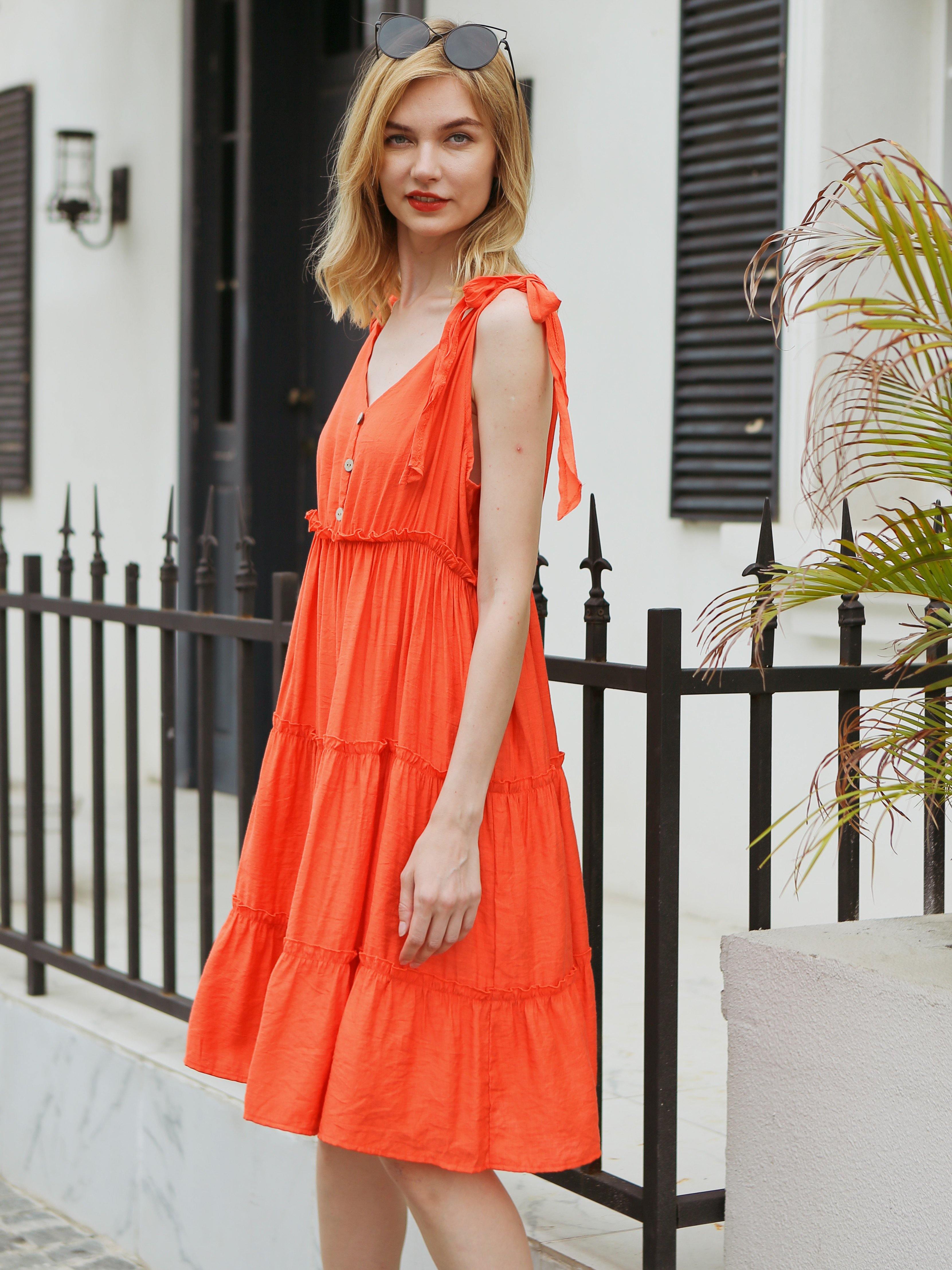 Moss Rose Breezy Tie Shoulder Dress