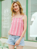 Moss Rose Textured Stripe Tank