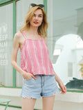 Moss Rose Textured Stripe Tank