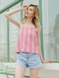 Moss Rose Textured Stripe Tank