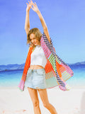 Amira Striped Print  Kimono - Shopmossrose