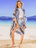 Navy Blue Kimono Beach Cover Up