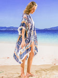 Navy Blue Kimono Beach Cover Up