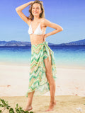 Boho Green Wrap Cover Up Skirt