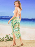 Boho Green Wrap Cover Up Skirt