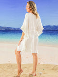 Jacquard Ruffle Kimono Beach Cover Up