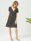 Polka Dot Wrap Mini Dress
