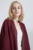 Studded Detail Fringe Knit Wrap - Shopmossrose
