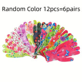 12pcs Women's Nylon Gloves Cleaning Gloves Suitable for Riding Fishing Wild Fishing Camping And Outdoor Activities
