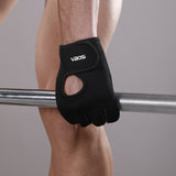1 Pair Adjustable Non-Slip Sporty Gloves for Weightlifting & Cycling Black Breathable with Wrist Strap
