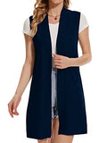 Beautiful Nomad Suéter para mujer, cuello en V, sin mangas, con botones, casual, de punto, color liso