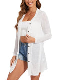 Spicy Sandia Women's Lightweight Sheer Summer Cardigans with Pockets Open Front Long Sleeve Dusters