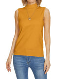 INKOFF Sleeveless Mock Neck Turtleneck Knit Tops Women Dressy Casual Sweater Vest Business Work Tank