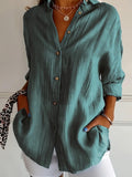 Vintage Floral Women's Long Sleeve Button Down Boho Shirt Classic Collar Versatile Top for Casual Attire, Relaxed Fit