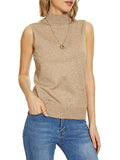 INKOFF Sleeveless Mock Neck Turtleneck Knit Tops Women Dressy Casual Sweater Vest Business Work Tank