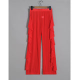 Women's Ruffle Sheer Mesh Swimwear Bikini Cover Up Pants See Through