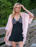 Women's Summer Chiffon Puff Sleeve Kimono Cardigan Loose Cover Up Casual