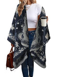 Beautiful Nomad Poncho de Punto Acanalado para Mujer, Manga murciélago, suéter Oversize