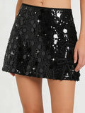 Sparkly Sequin Shorts for Women High Waist Elastic Party Dance Bow Tie Shorts